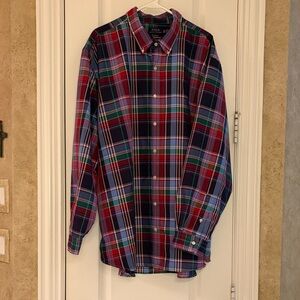 Polo by Ralph Lauren Men’s Purple Red Plaid Button-Down Oxford Shirt 3X